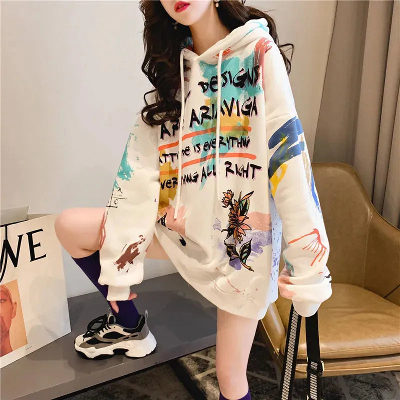 Hoodie Graffiti Dinosaurier Girls - Bellarte Enchanté Hoodie Graffiti Dinosaurier Girls